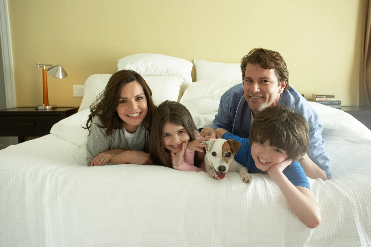 Happy family in a comfortable home